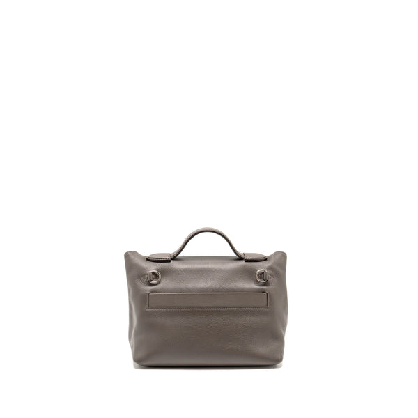 Hermes Mini 2424 24/24-21 Bag evercolor / swift gris etain SHW stamp Z