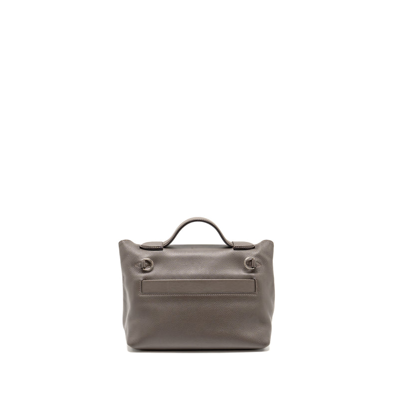 Hermes Mini 2424 24/24-21 Bag evercolor / swift gris etain SHW stamp Z