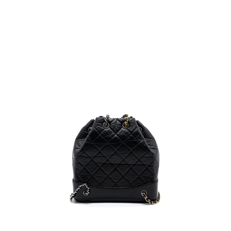 Chanel Small Gabrielle Backpack Aged Calfskin Black Multicolour Hardware