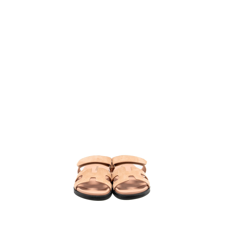 Hermes Size 37 Chypre Sandals Chèvre Goatskin / Suede Nude