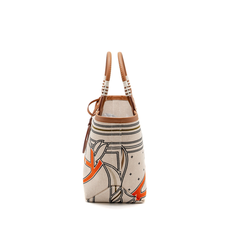 Hermes Steeple 25 canvas/ swift beige / gold SHW stamp B