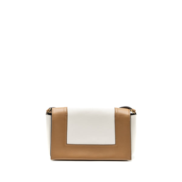 Celine Frame Bag Calfskin White/Brown GHW