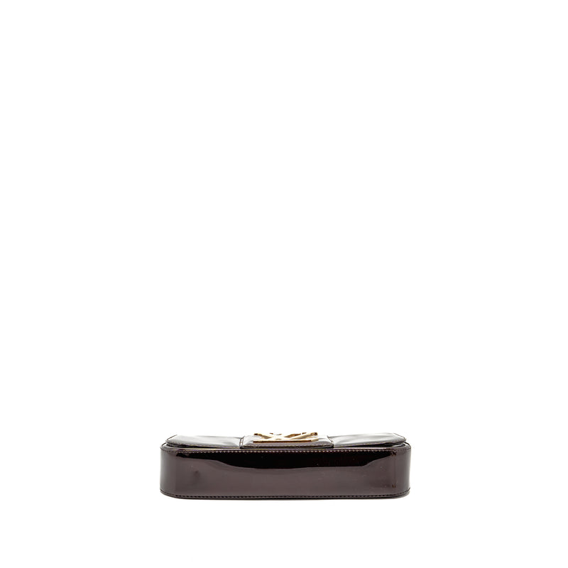 Louis Vuitton sobe clutch patent leather dark purple GHW