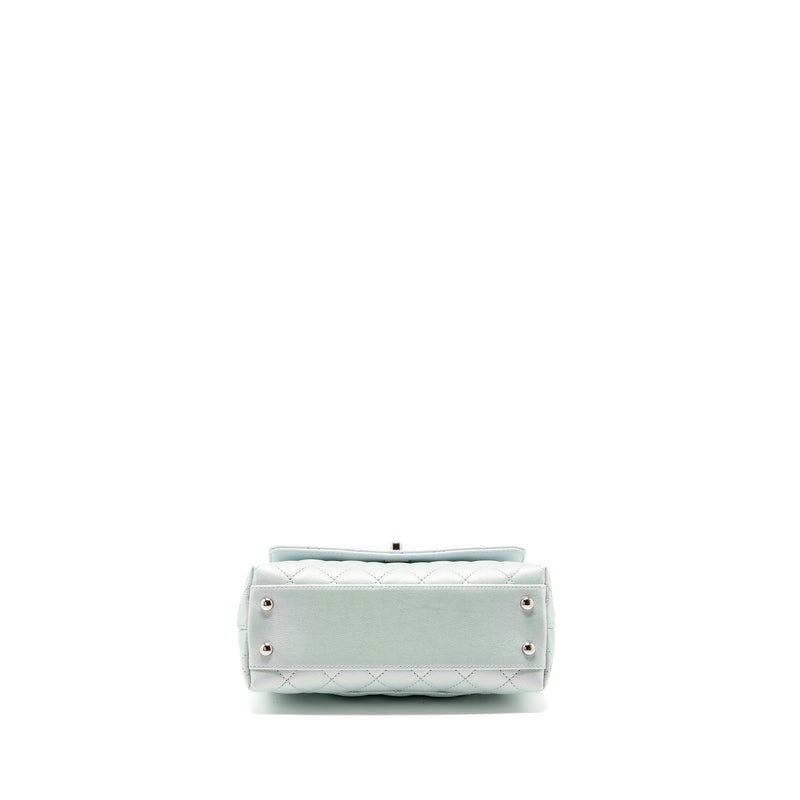 Chanel Small Coco Handle Caviar Iridescent Light Blue multicolour hardware (microchip)