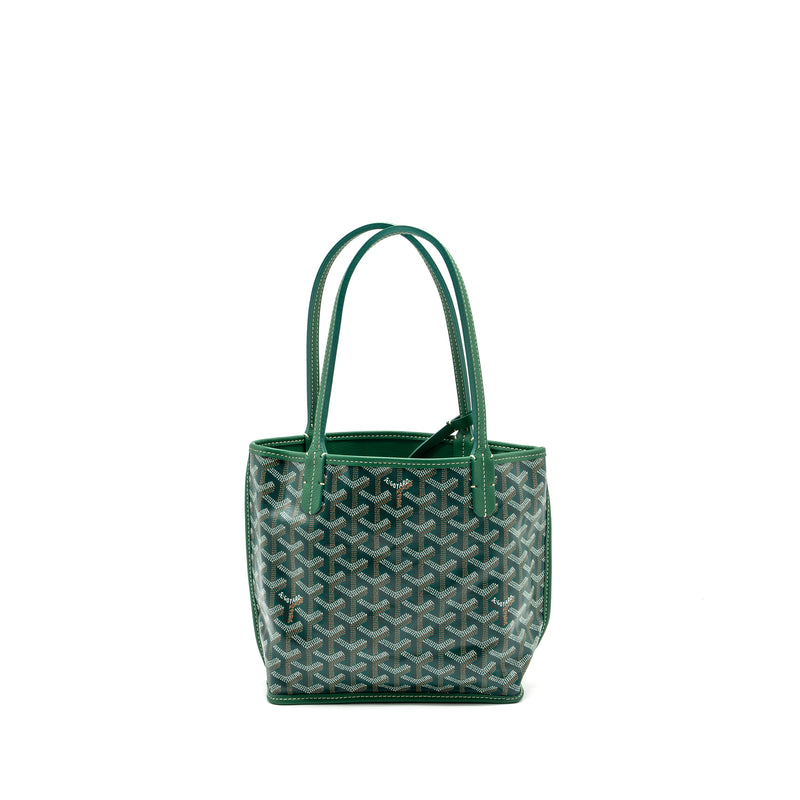 Goyard Mini Anjou Tote Bag Goyardline canvas / leather green SHW