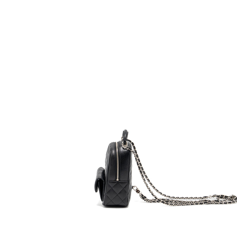 Chanel 24c Mini Backpack/Crossbody Bag Caviar Black SHW(Microchip)