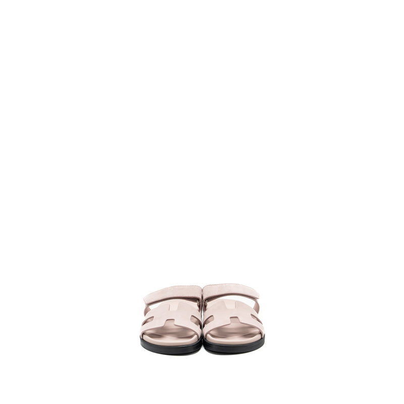 Hermes size 36.5 chypre sandals suede / mauve pale