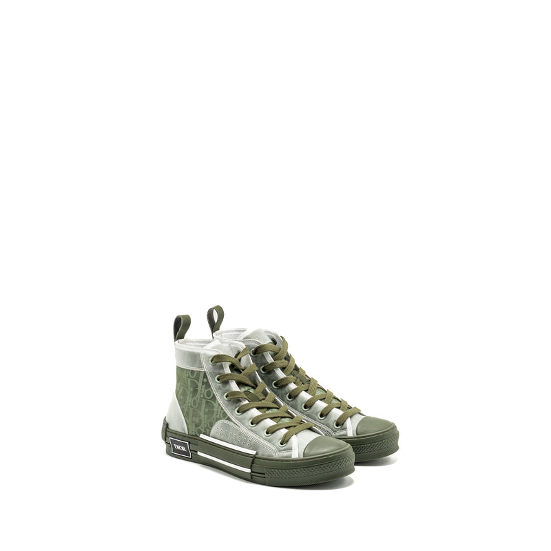 Dior Size 39 B23 Oblique High-top Sneaker Green/Oblique