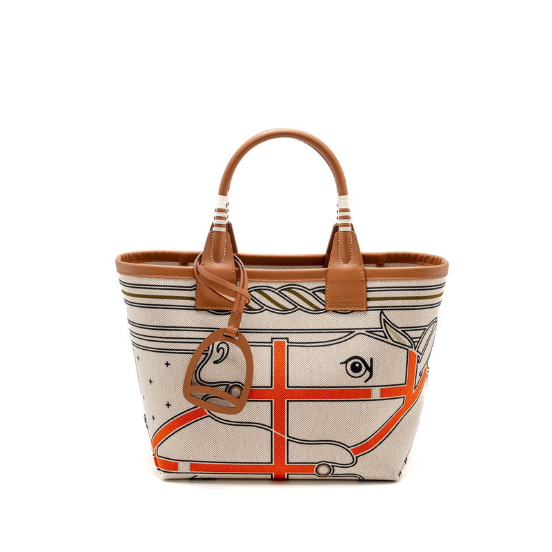 Hermes Steeple 25 canvas/ swift beige / gold SHW stamp B