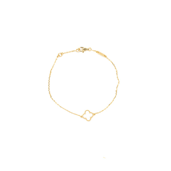 Van Cleef&Prpels Sweet Alhambra Bracelet Mother of Pearl Yellow Gold White
