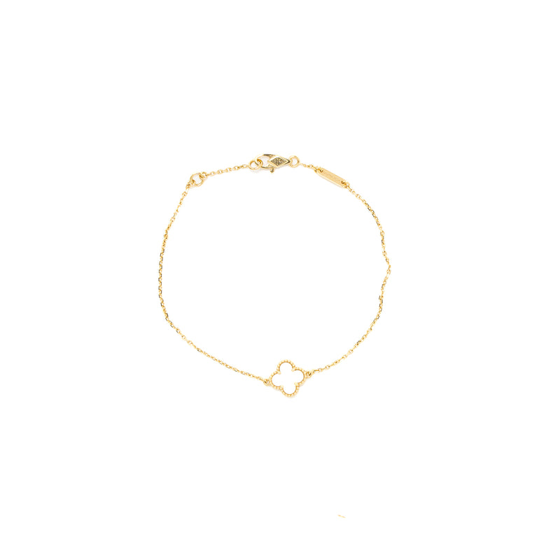 Van Cleef&Prpels Sweet Alhambra Bracelet Mother of Pearl Yellow Gold White