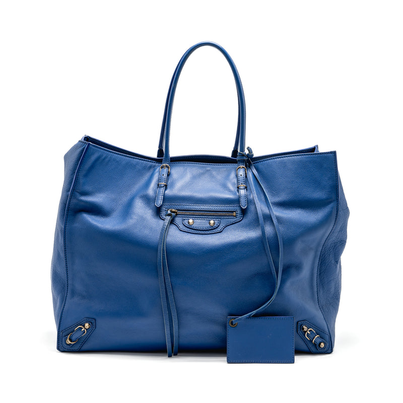 Balenciaga Papier A4 Tote Bag Leather Blue SHW