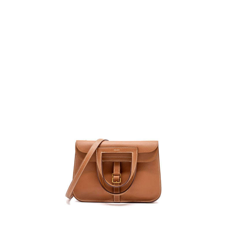 Hermes Halzan 25 Evercolor Gold GHW Stamp Y