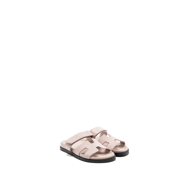 Hermes size 36.5 chypre sandals suede / mauve pale