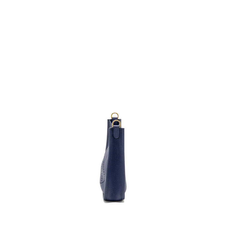 Hermes Mini Evelyne Clemence Blue GHW Stamp D
