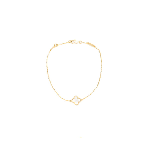 Van Cleef&Prpels Sweet Alhambra Bracelet Mother of Pearl Yellow Gold White