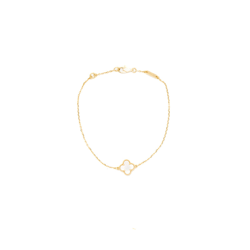 Van Cleef&Prpels Sweet Alhambra Bracelet Mother of Pearl Yellow Gold White