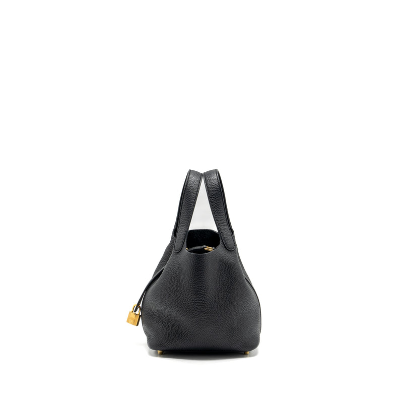 Hermes picotin 18 lock bag clemence black GHW stamp C