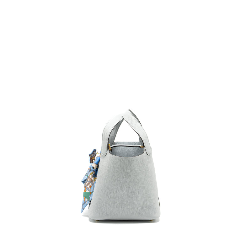 HERMES Picotin 18 Clemence Blue Pale GHW Stamp B