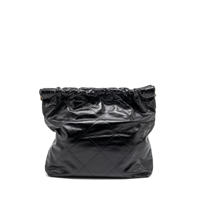 Chanel Medium 22 Bag Shiny Calfskin Black GHW (Microchip)