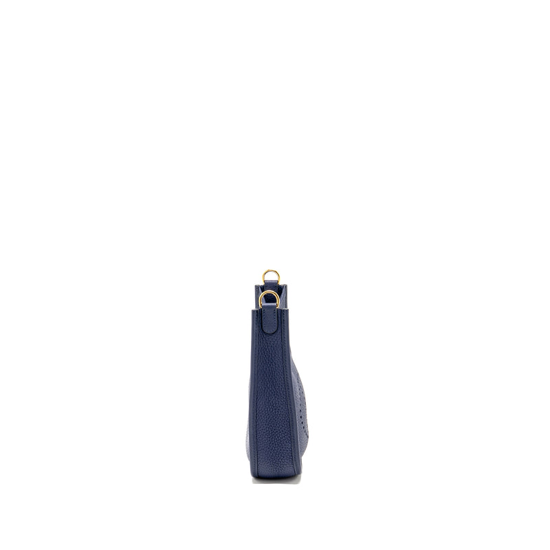 Hermes Mini Evelyne Clemence Blue GHW Stamp D