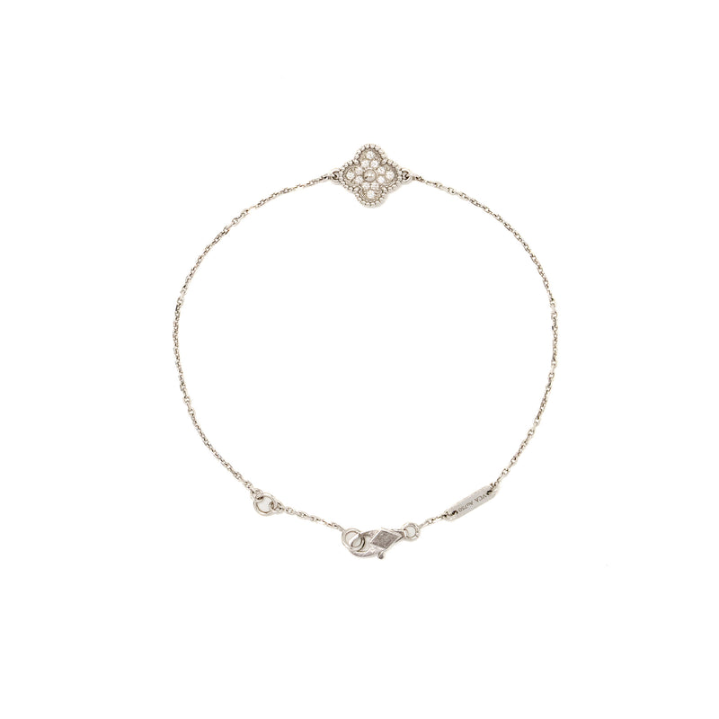 Van Cleef & Arpels Sweet Alhambra Bracelet 1 Motif White Gold, Diamonds