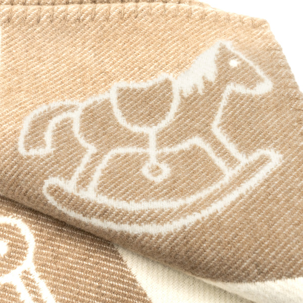 Hermes Adada Avalon Baby Blanket Noisette Moyen/ Blanc