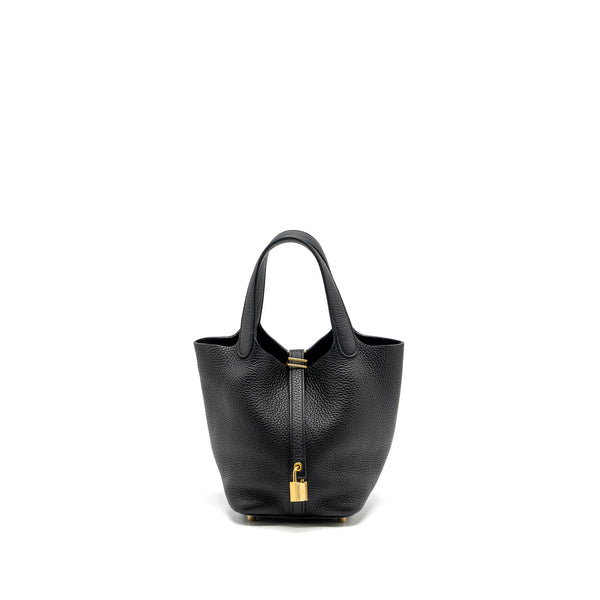 Hermes picotin 18 lock bag clemence black GHW stamp C