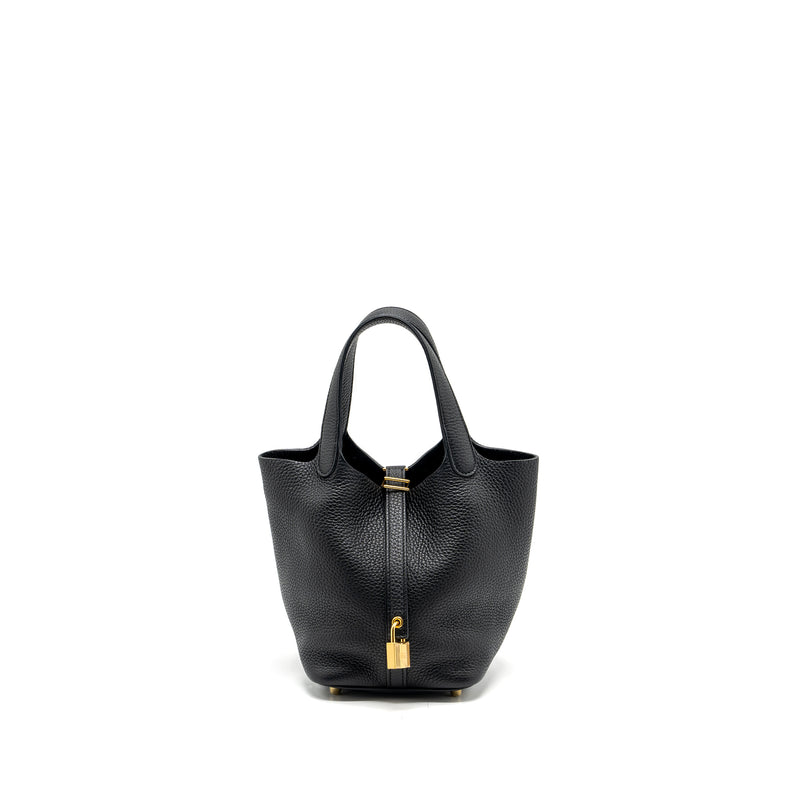 Hermes picotin 18 lock bag clemence black GHW stamp C