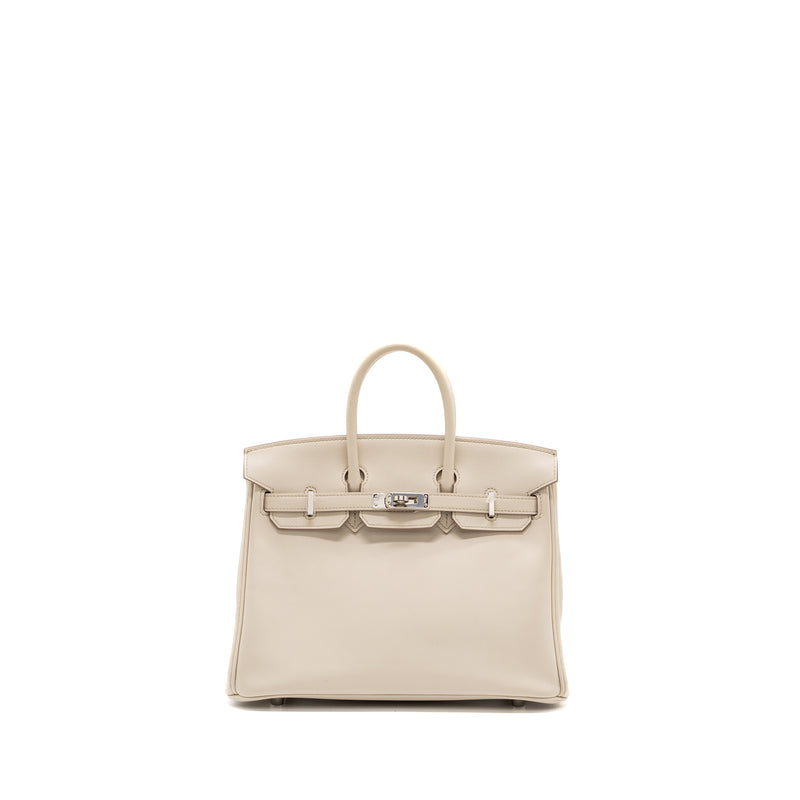 Hermes Birkin 25 Swift Beton SHW Stamp C