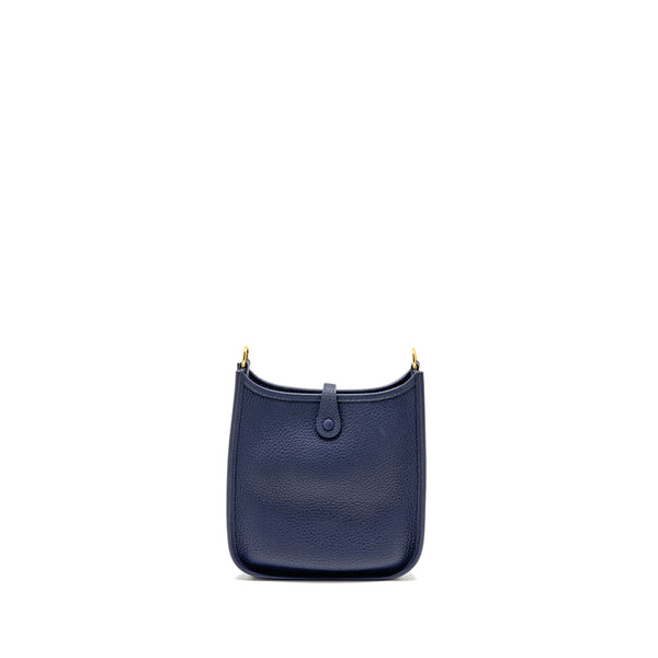Hermes Mini Evelyne Clemence Blue GHW Stamp D