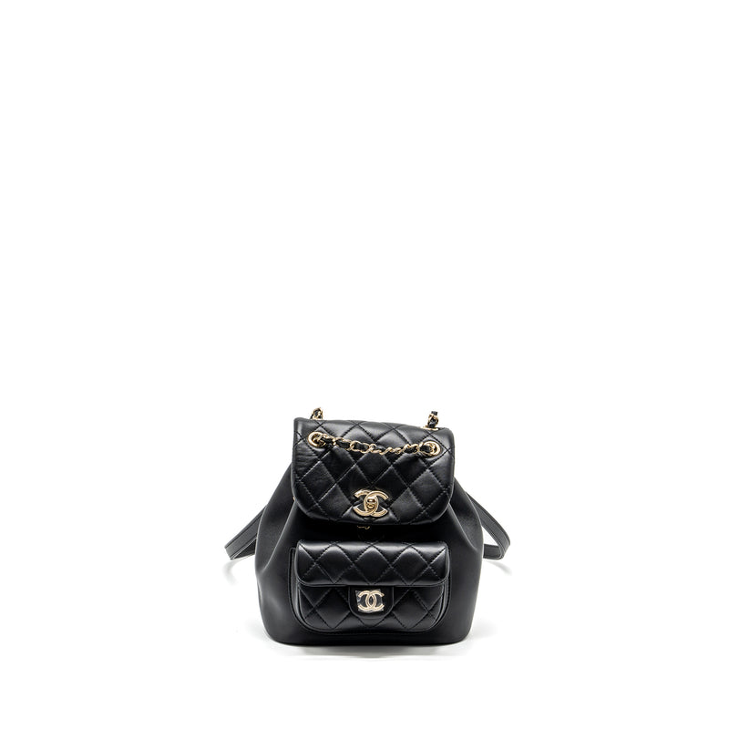 Chanel mini Duma backpack Lambskin black LGHW (microchip)