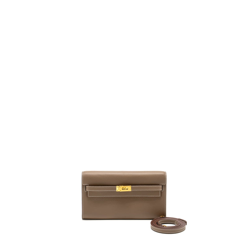 Hermes Kelly To Go Evercolor Etoupe GHW Stamp B