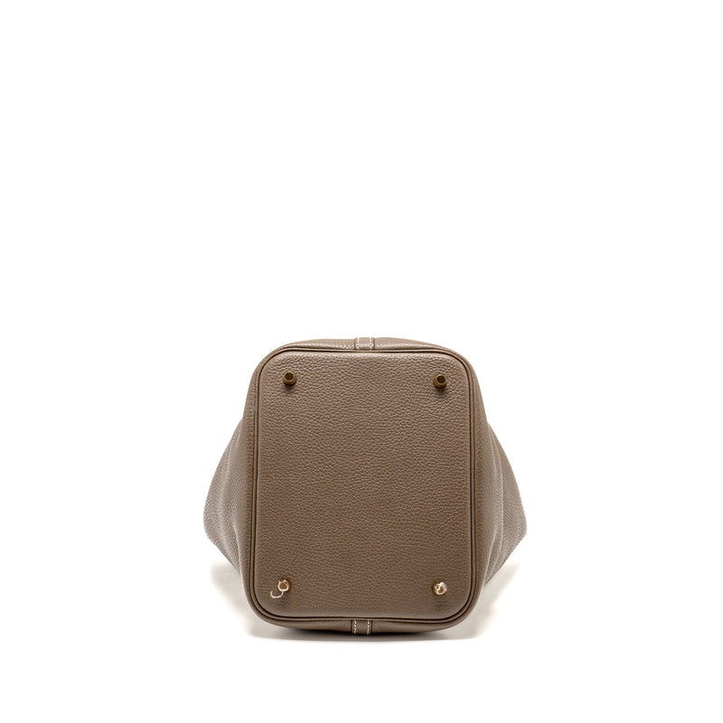 HERMES Picotin 22 Lock Bag Clemence Etoupe GHW Stamp C