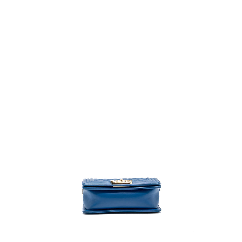 Chanel Small Boy Bag Calfskin Blue LGHW