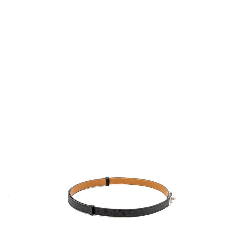 Hermes Kelly 18 Belt Epsom Black SHW Stamp W