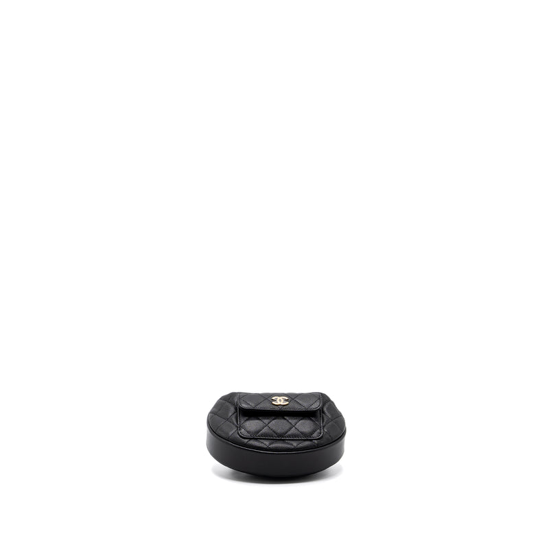 Chanel 23B round clutch caviar black GHW (microchip)