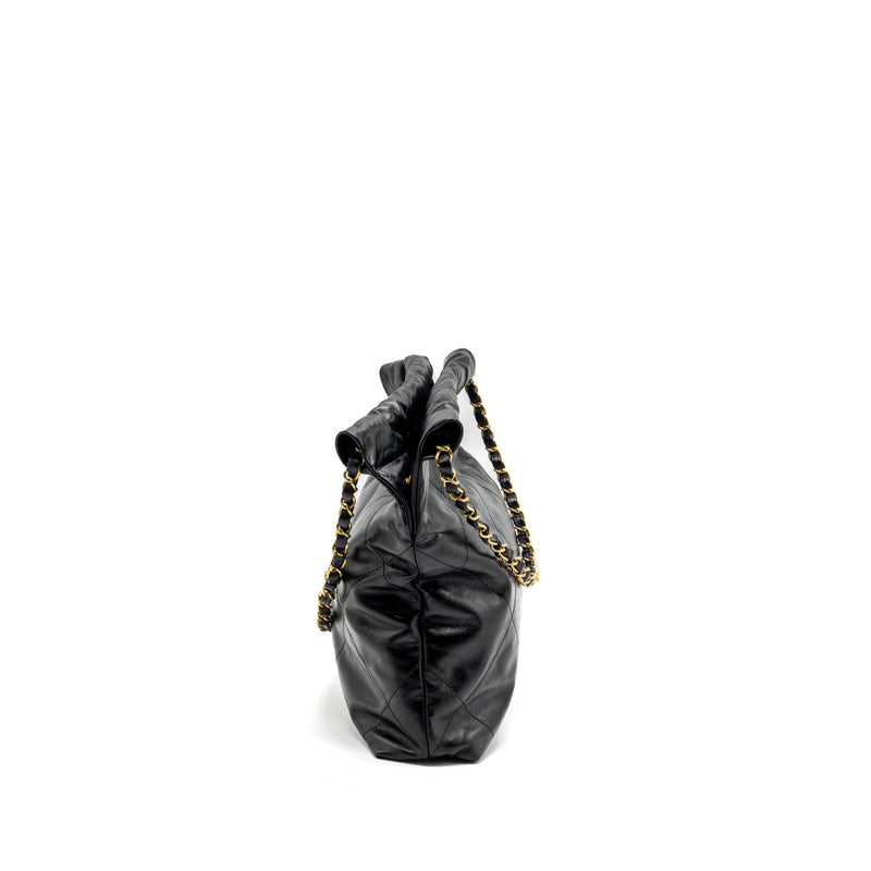 Chanel small 22 bag calfskin black with GHW (microchip)