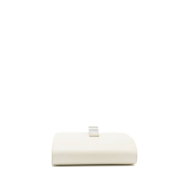 Celine Medium Classic Box Bag Calfskin White SHW