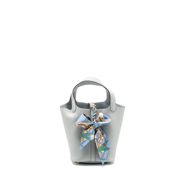 HERMES Picotin 18 Clemence Blue Pale GHW Stamp B