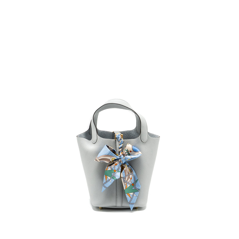 HERMES Picotin 18 Clemence Blue Pale GHW Stamp B