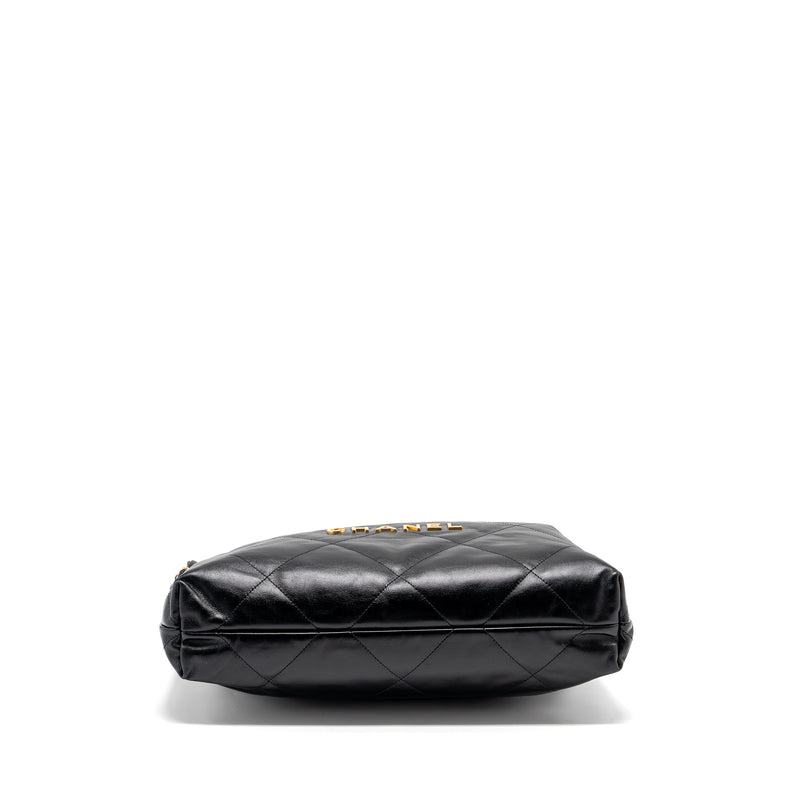 Chanel Medium 22 Bag Shiny Calfskin Black GHW (Microchip)