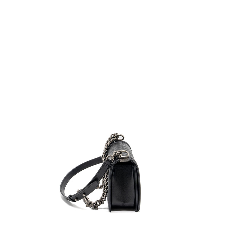 Chanel Medium Boy Bag Caviar Black Ruthenium Hardware
