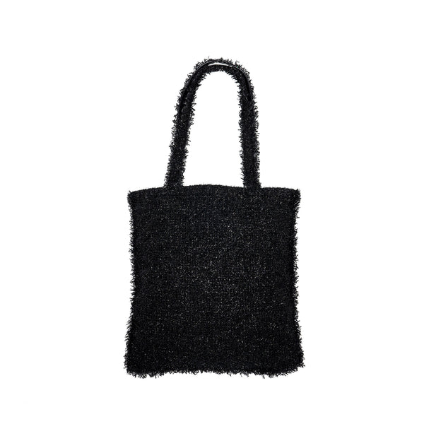Chanel 17S Resin Robot Tote Bag Tweed Black SHW