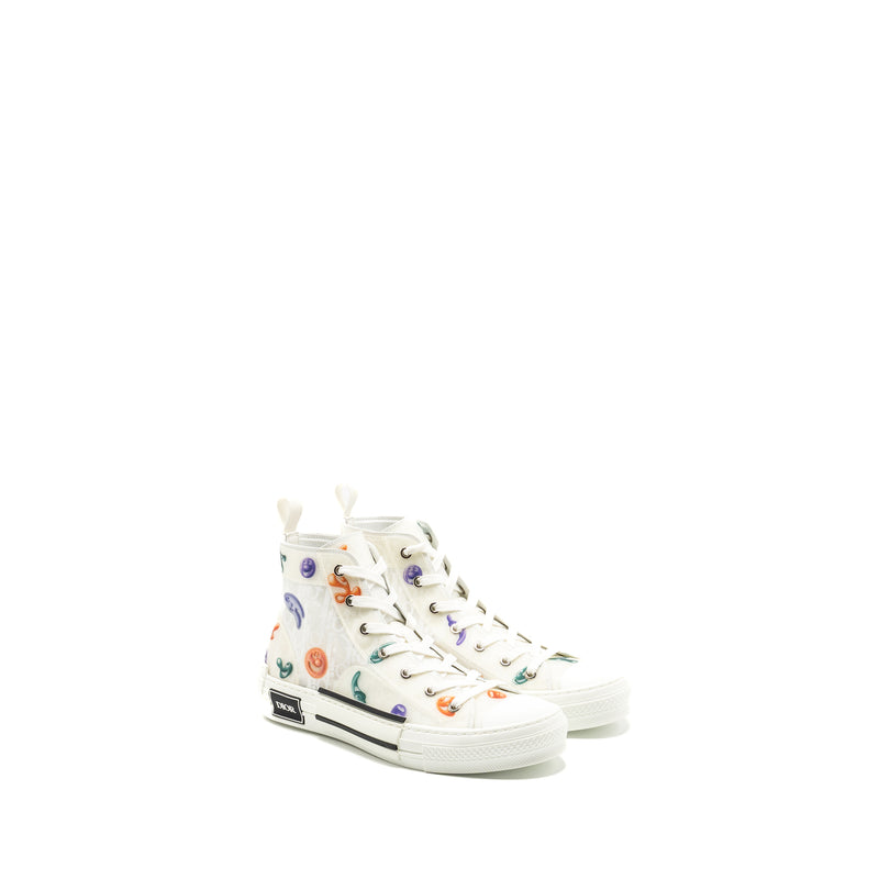 Dior Size 40 Kenny Scharf B23 Oblique High-top Sneaker White/Multicolour