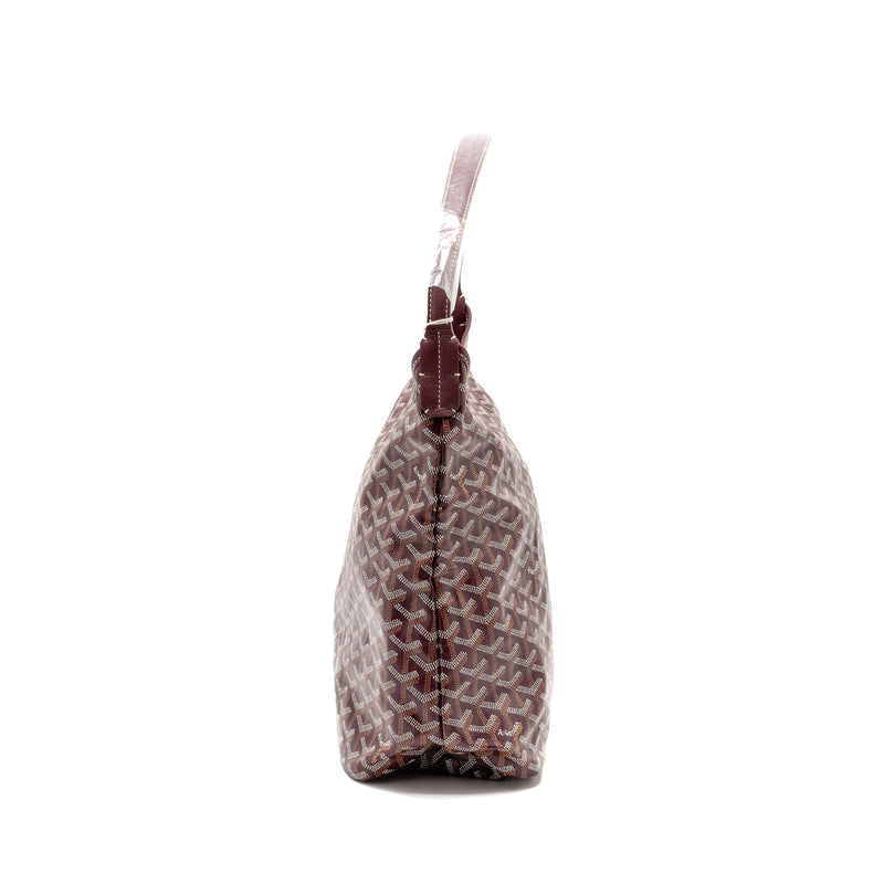 Goyard Boheme Hobo Bag Goyardine Canvas/Calfskin Burgundy SHW