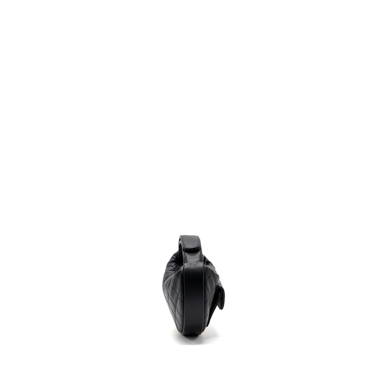 Chanel 23B round clutch caviar black GHW (microchip)