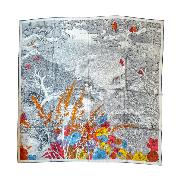 Hermes 140cm Retour A La Nature Scarf Cashmere/ Silk Multicolour