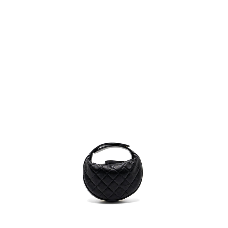 Chanel 23B round clutch caviar black GHW (microchip)