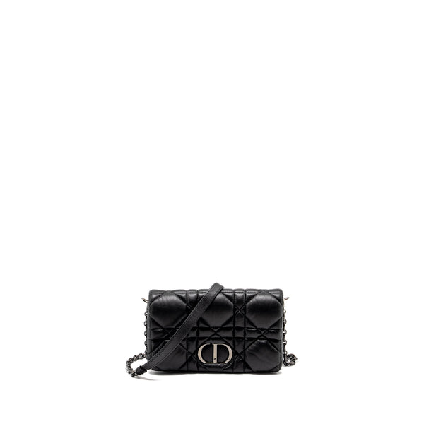 Dior Mini Caro Flap Bag Calfskin Black/ Black Hardware